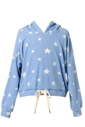 Little Girl's All Over Star Print Joggers Sweatshirt