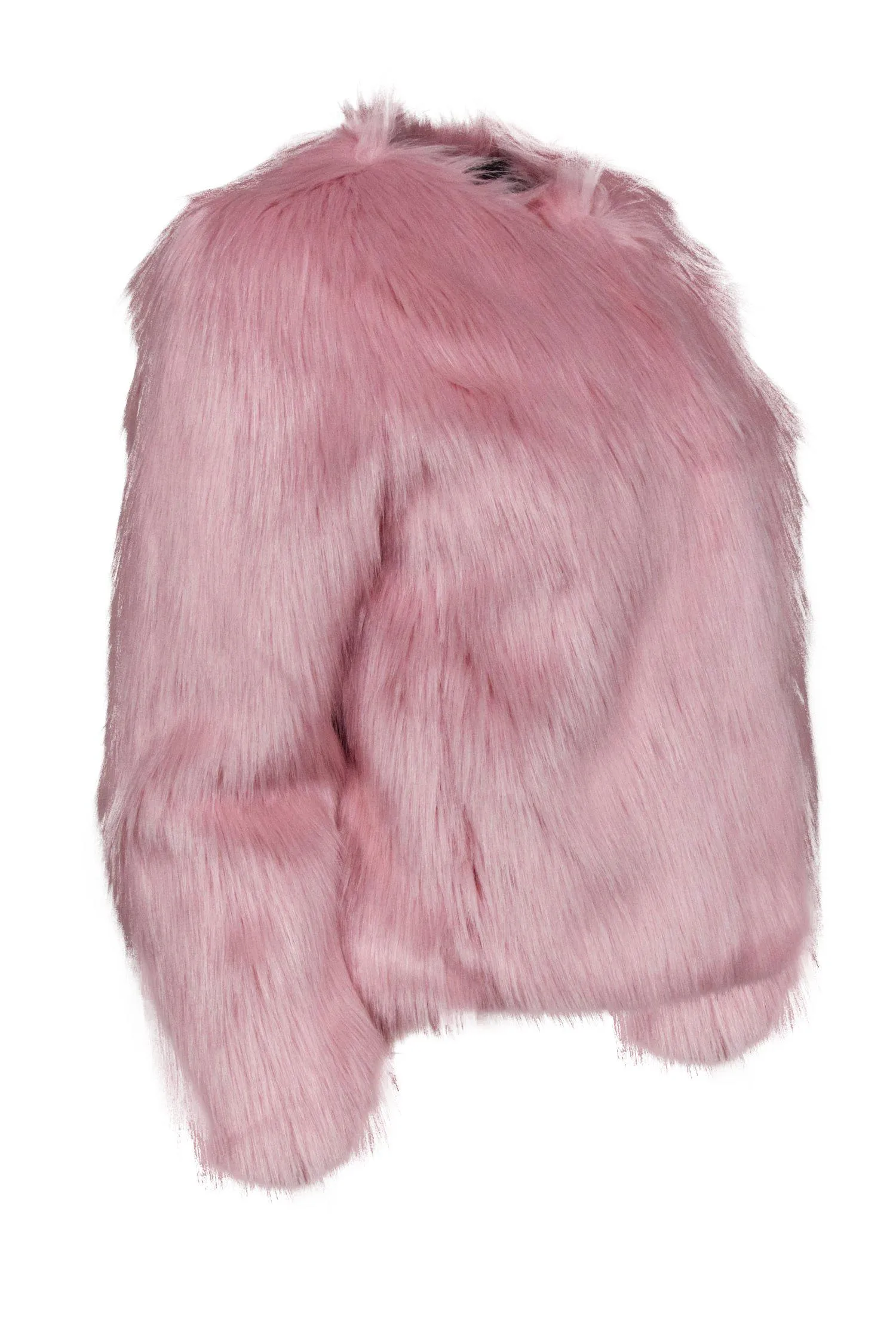 7 For All Mankind - Light Pink Faux Fur Open Coat Sz XS