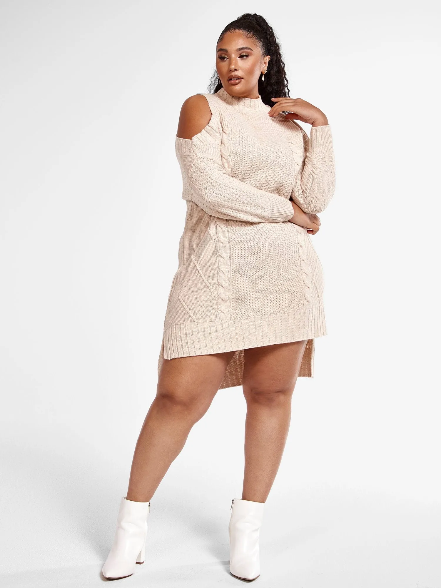 Allison Cold Shoulder Sweater Dress