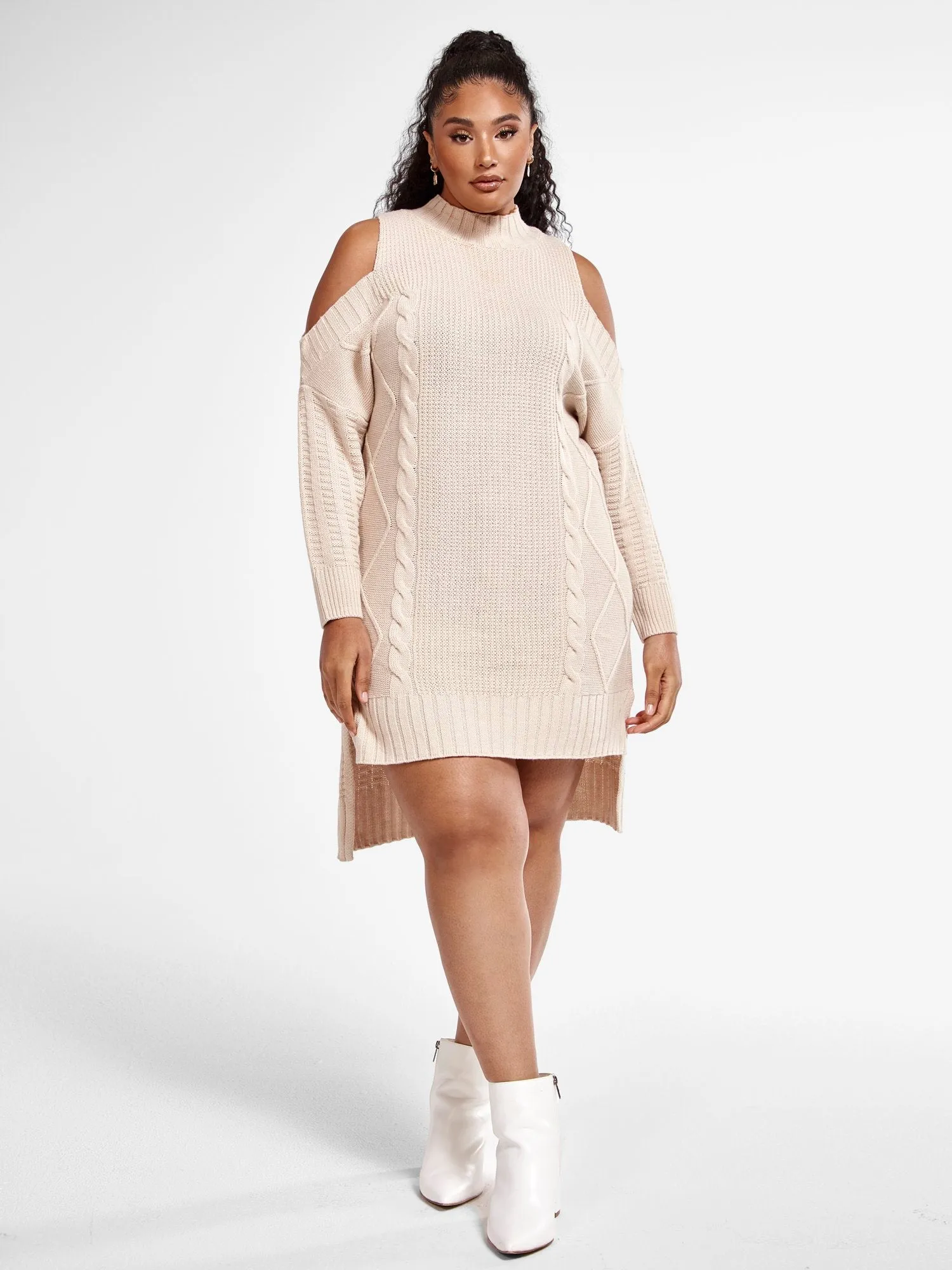 Allison Cold Shoulder Sweater Dress