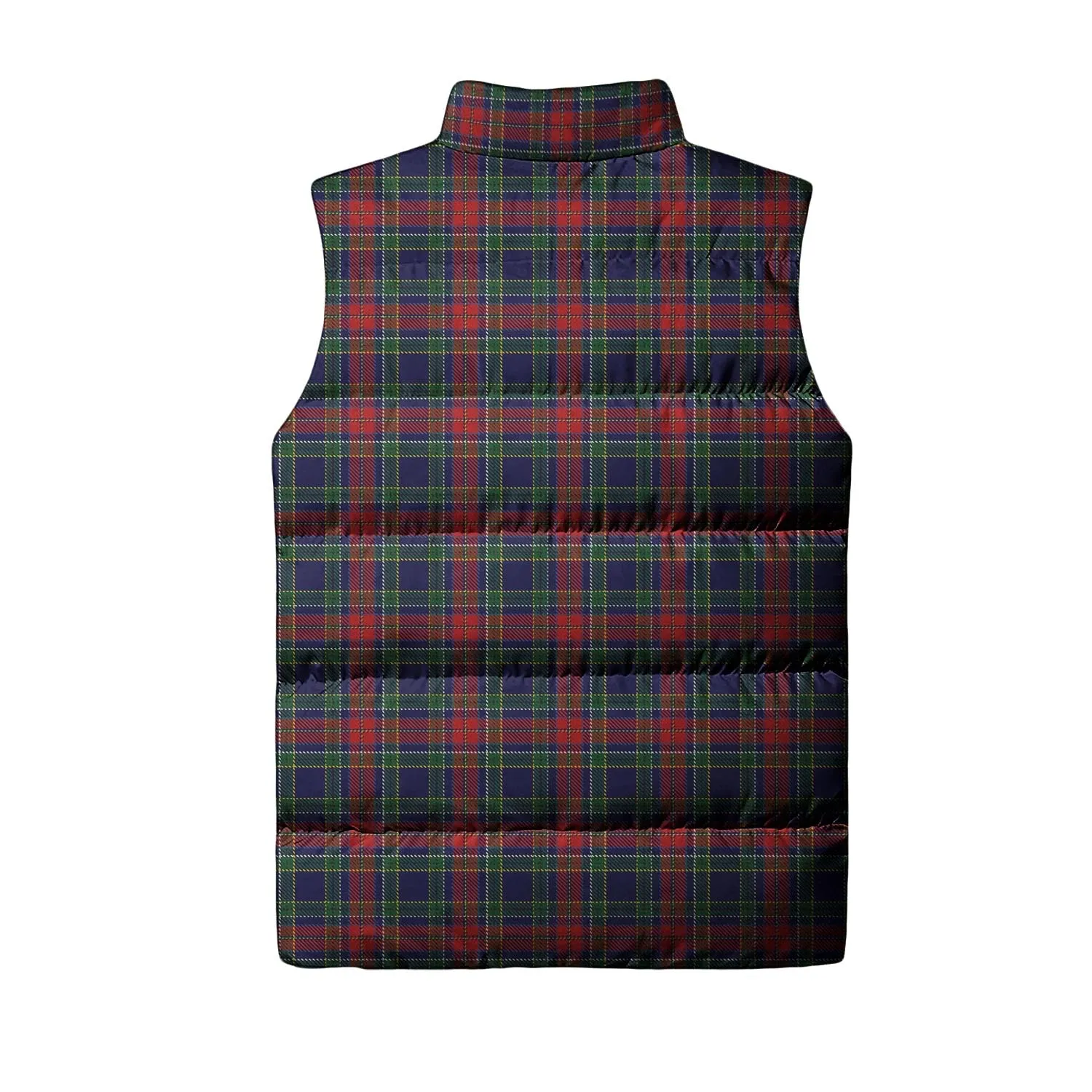 Allison Red Tartan Sleeveless Puffer Jacket with Family Crest