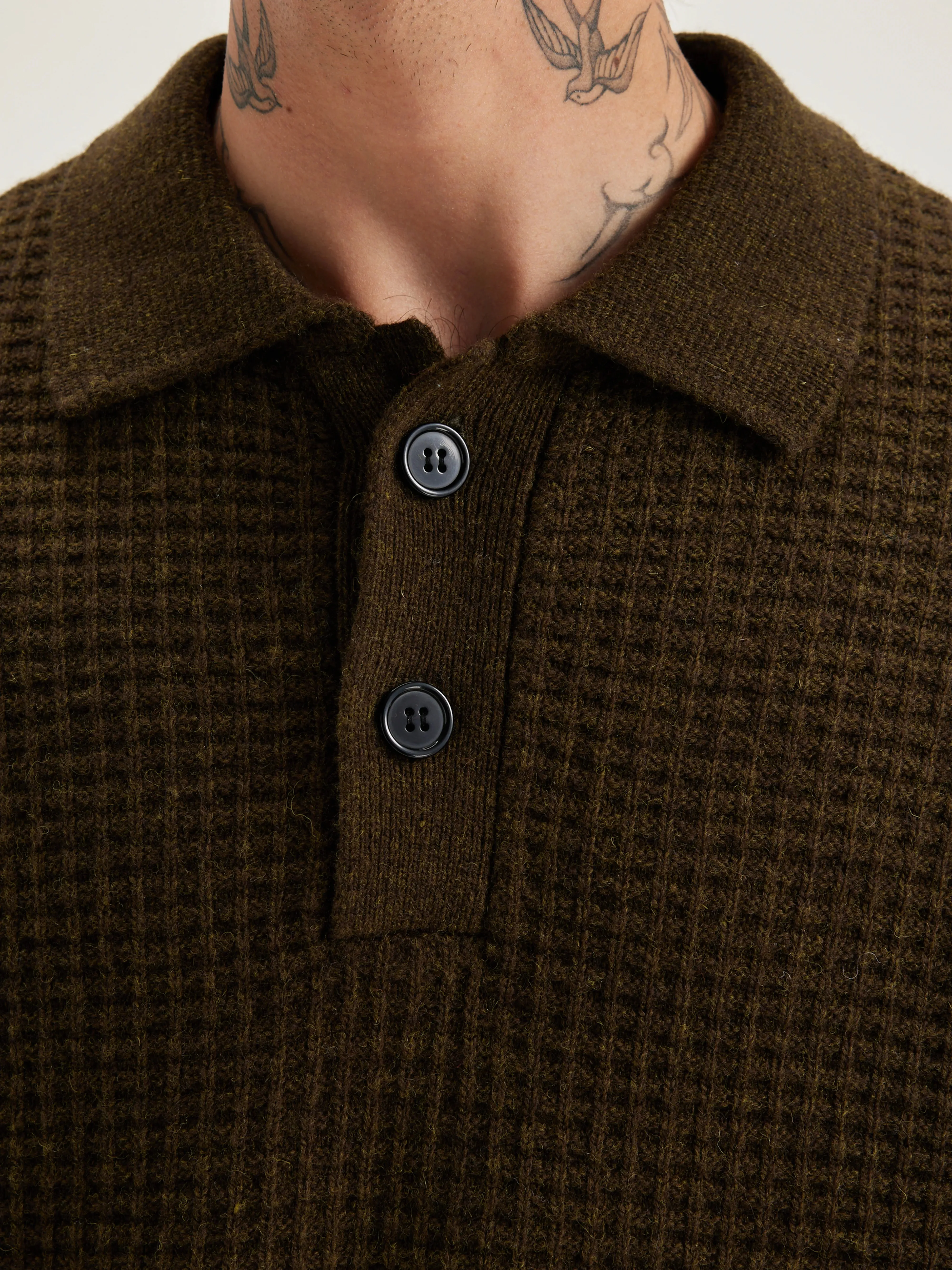 Allos polo-style sweater (242 / M / OLIVE)