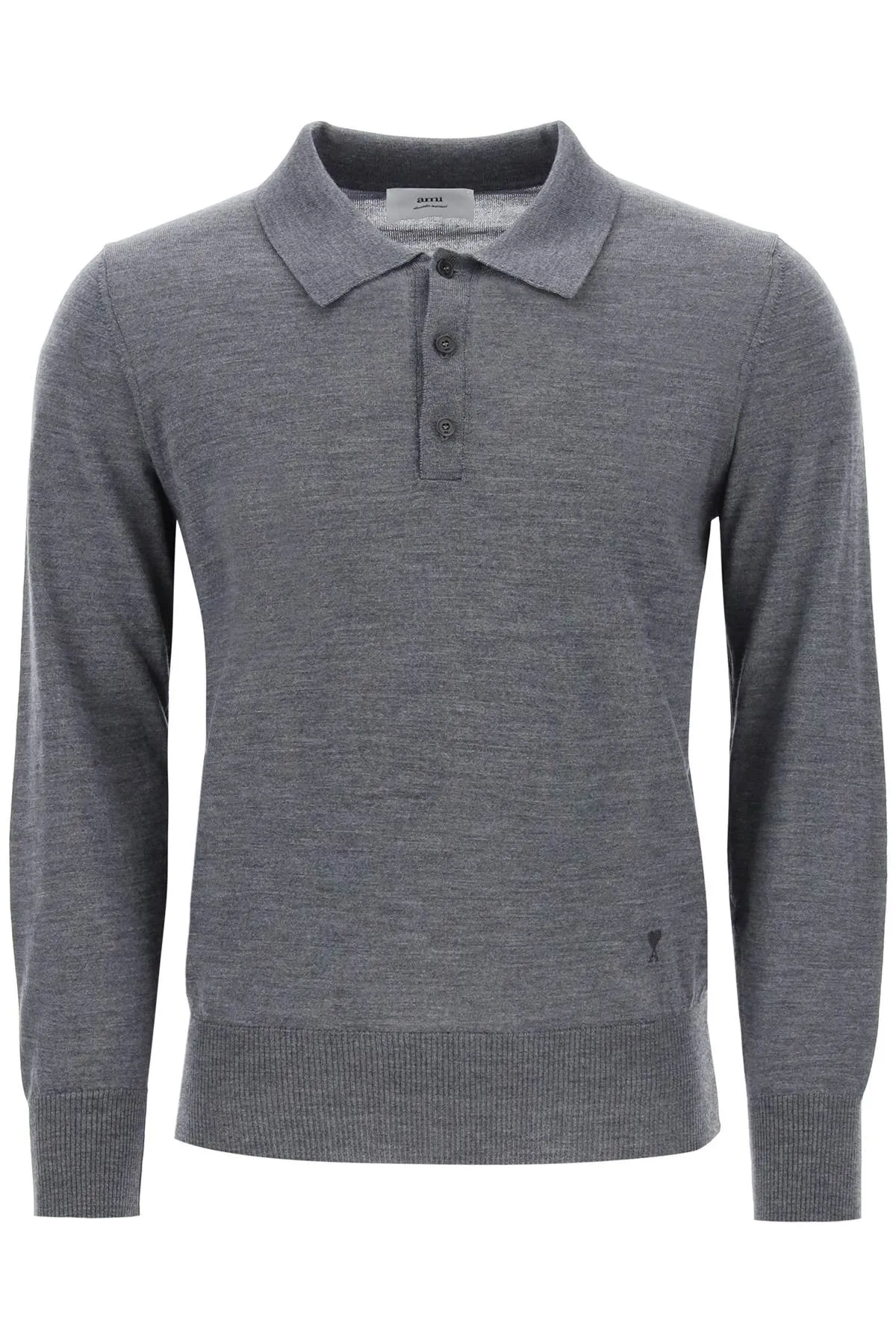 Ami paris merino wool polo sweater