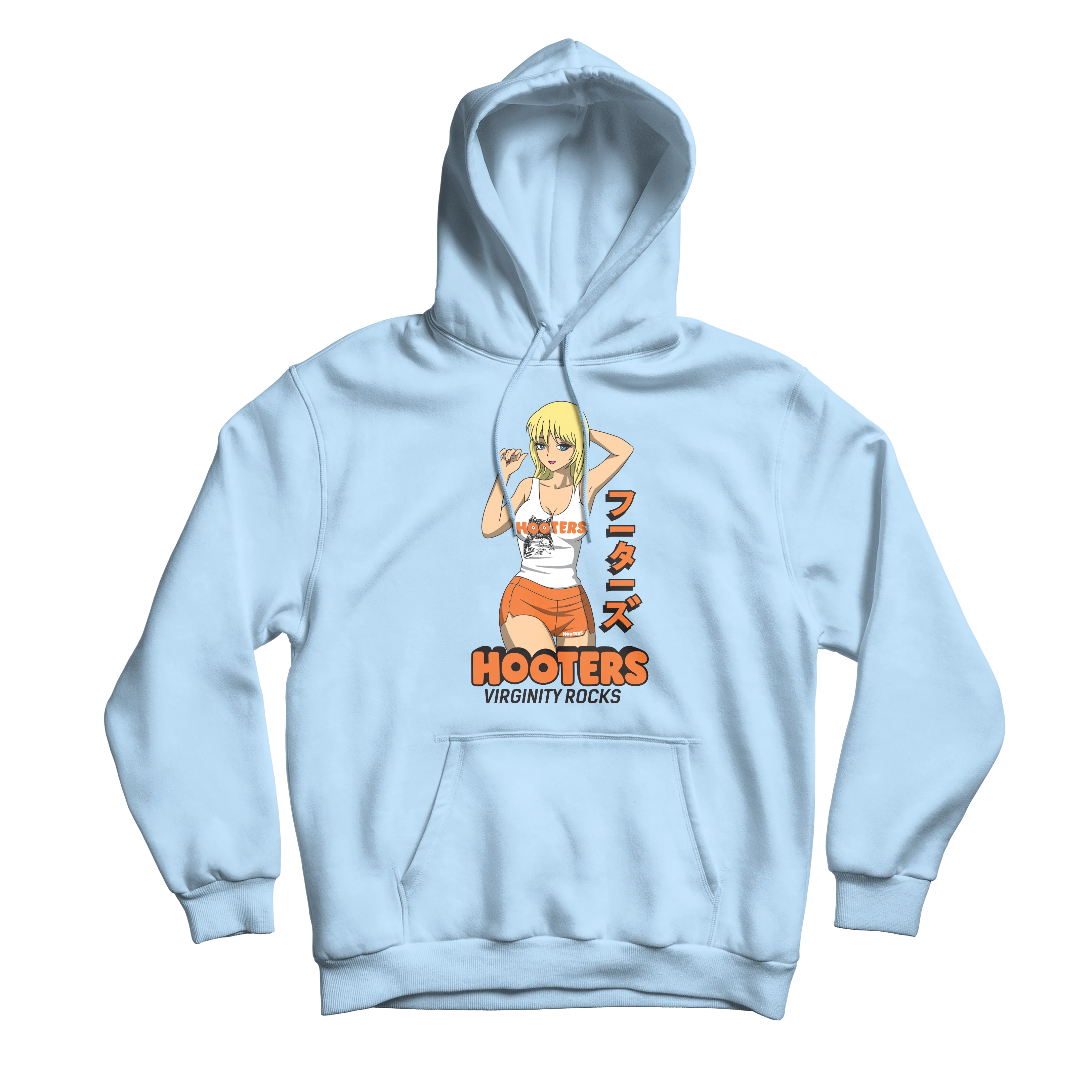 Anime Hooters Girl Light Blue Hoodie