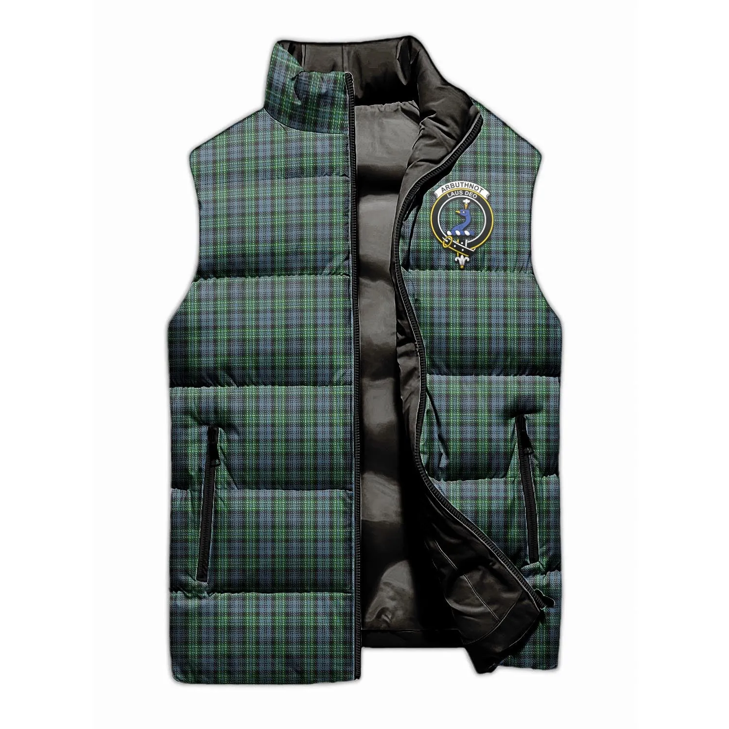 Arbuthnot Tartan Sleeveless Puffer Jacket with Family Crest