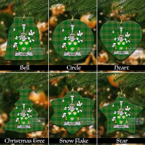 Aries Irish Clan Tartan Christmas Ceramic Ornament with Coat of Arms