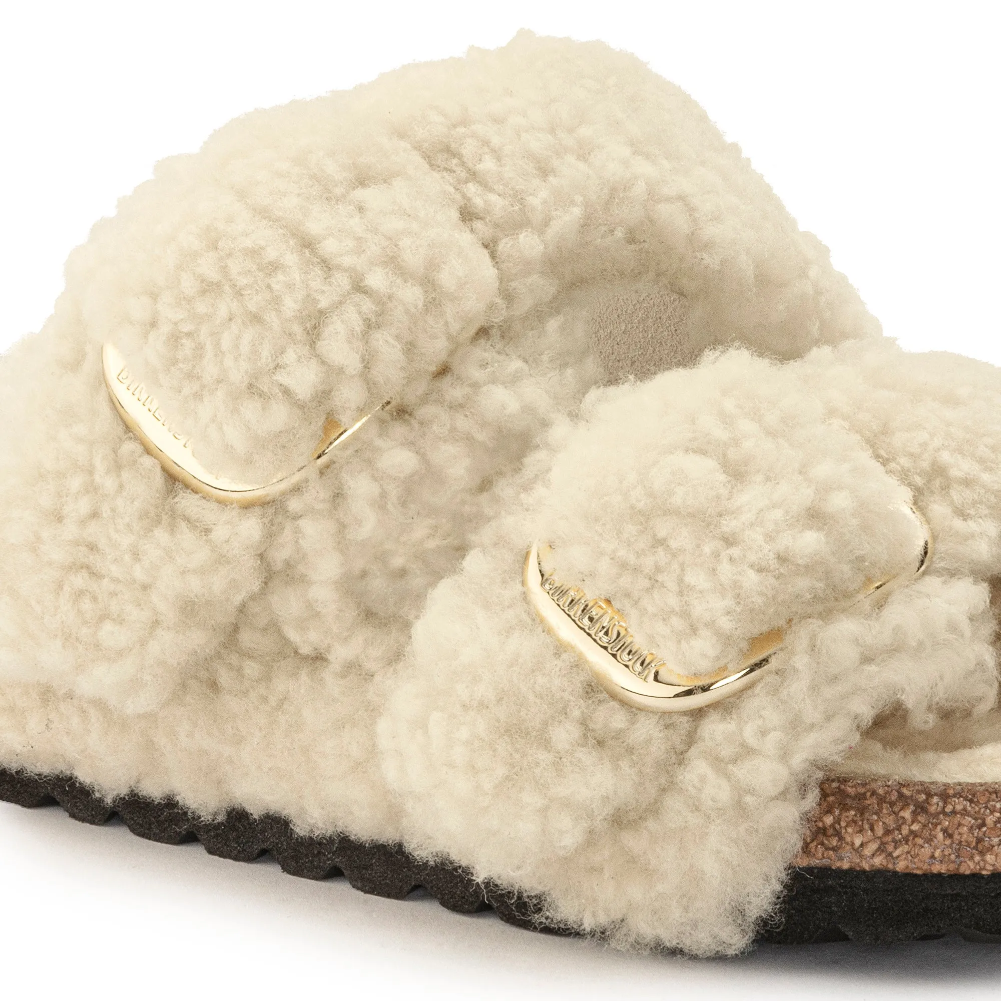 Arizona Big Buckle Shearling in Teddy Eggshell