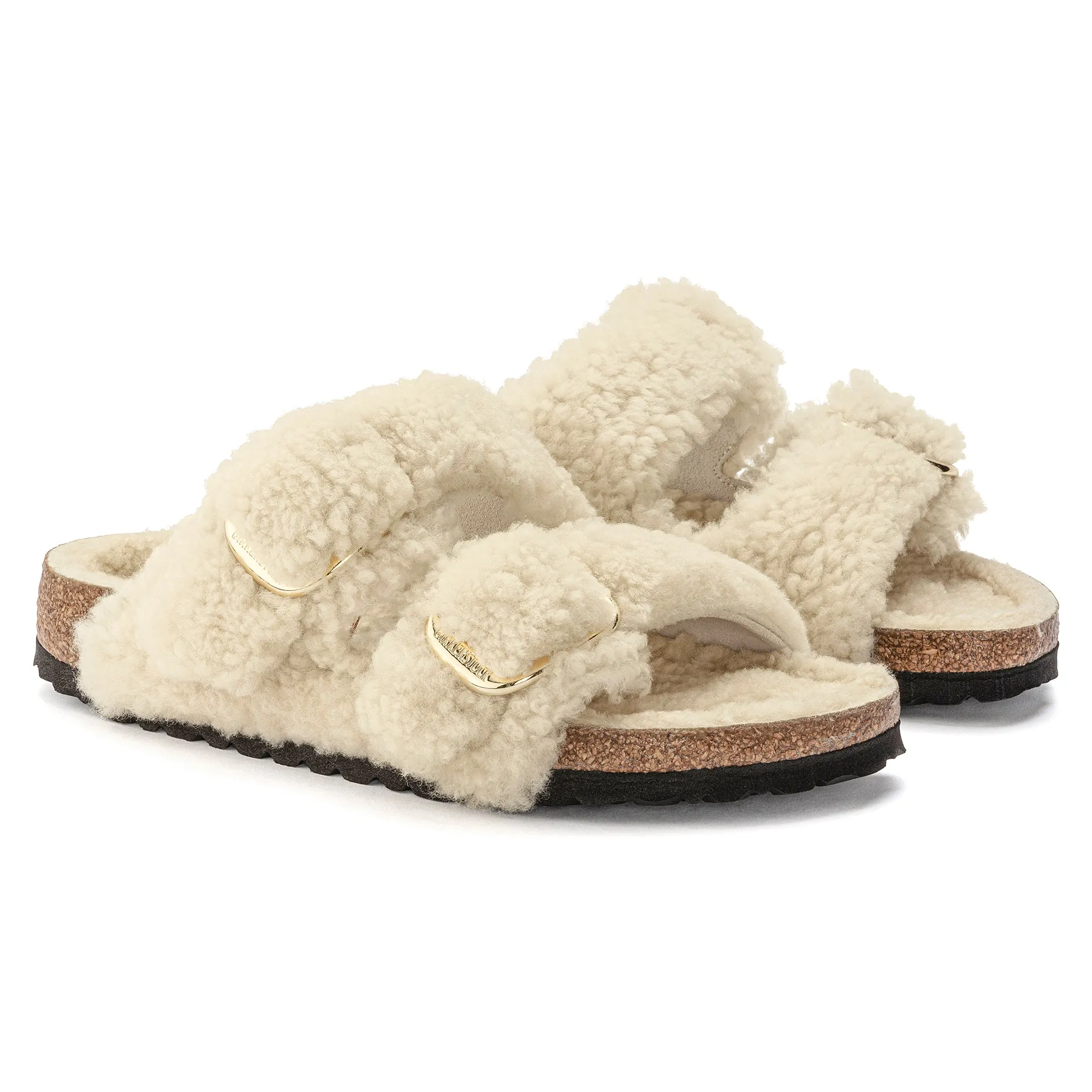 Arizona Big Buckle Shearling in Teddy Eggshell