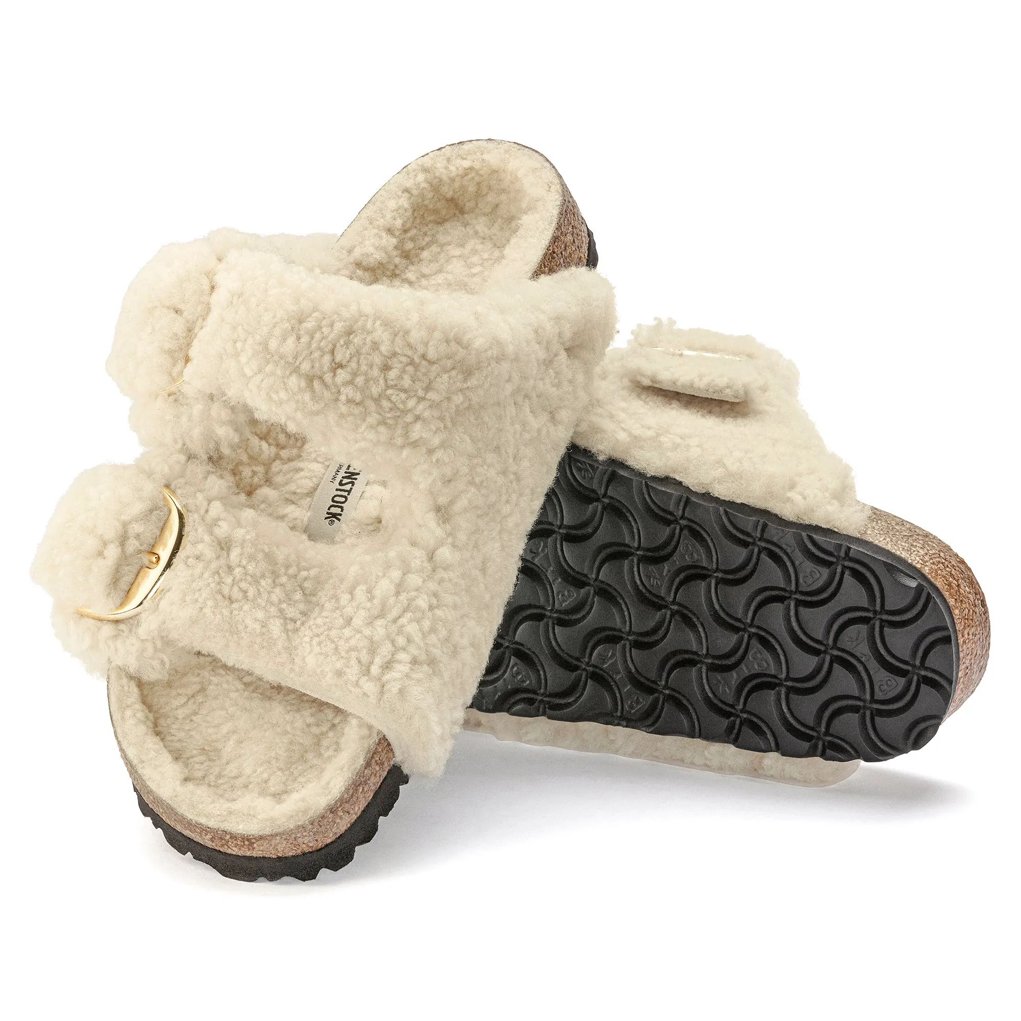 Arizona Big Buckle Shearling in Teddy Eggshell