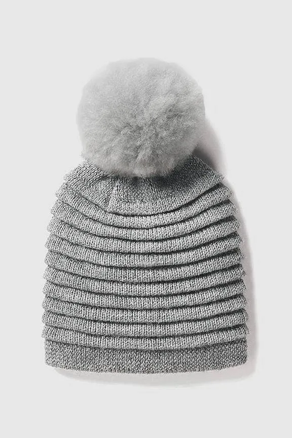 Aspen Alpaca Beanie Fine Pleated Bands