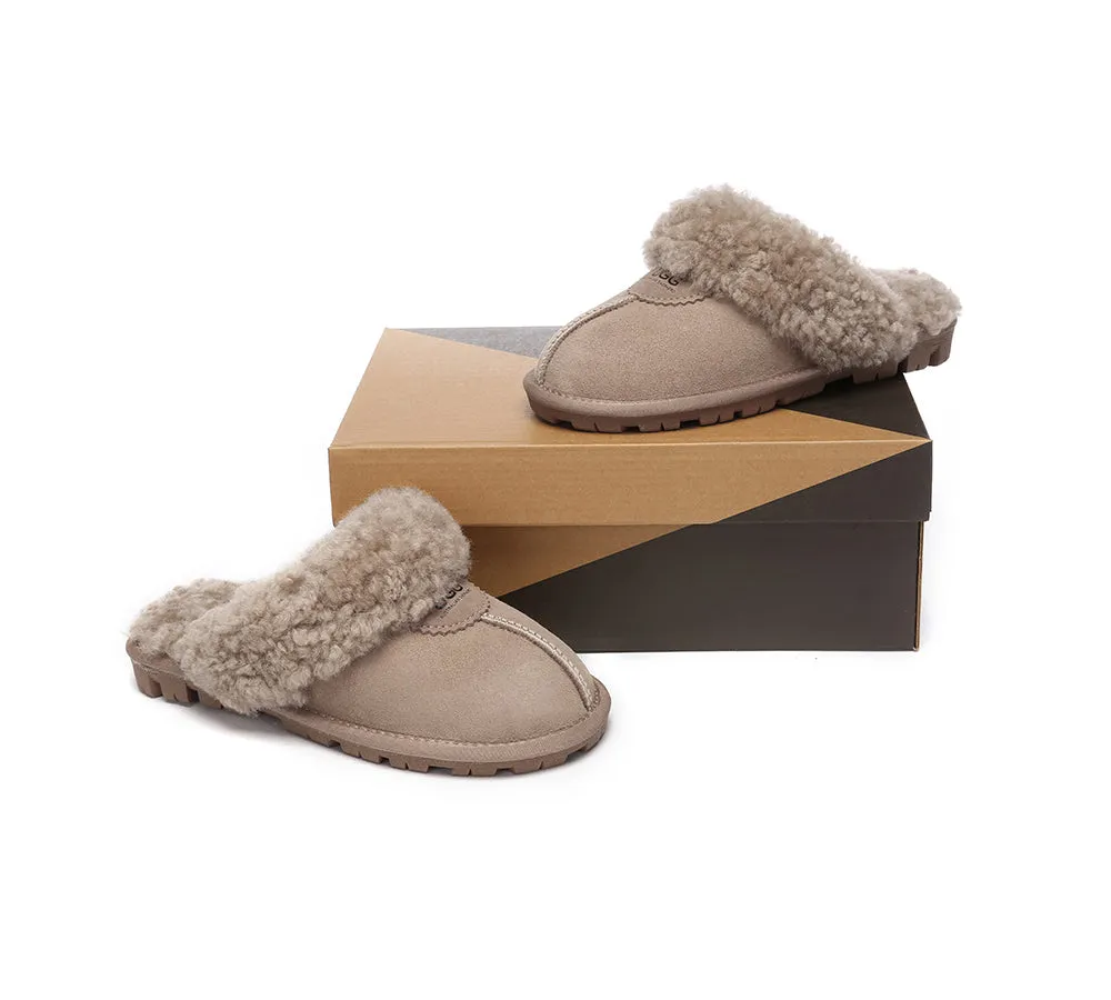 AUSTRALIAN SHEPHERD® UGG Slippers Double Faced Sheepskin Wool Waffle Curly