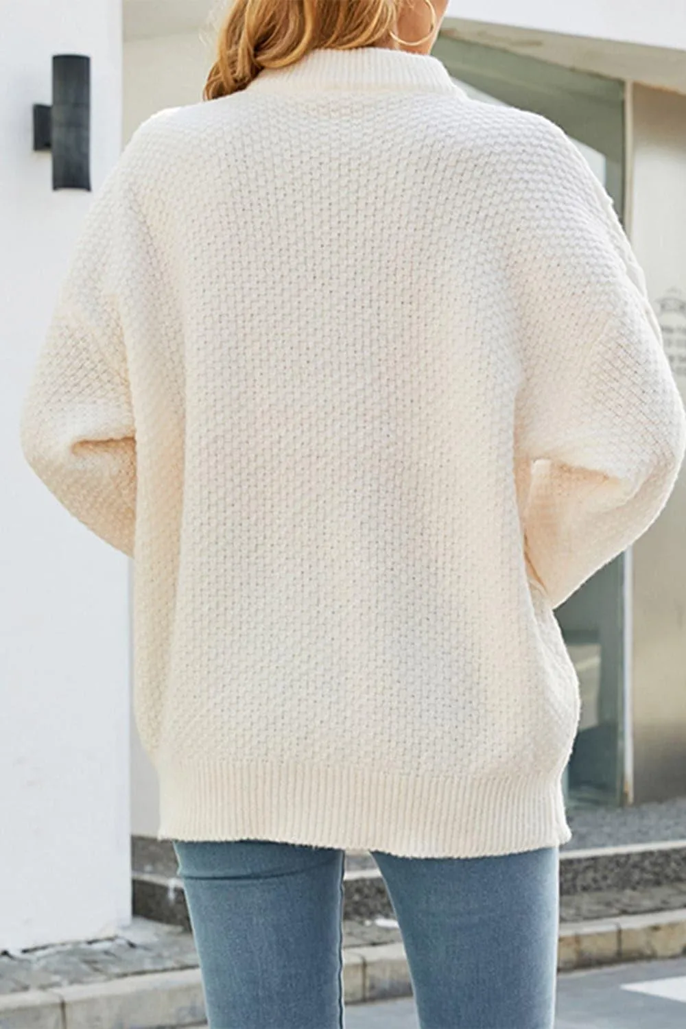 Ava Cable-Knit Round Neck Long Sleeve Sweater