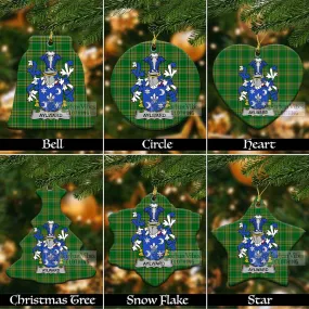 Aylward Irish Clan Tartan Christmas Ceramic Ornament with Coat of Arms