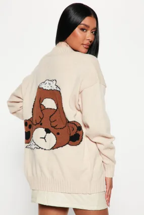 Bad Bear Boyfriend Cardigan - Natural/Combo