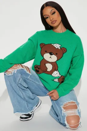 Bad Bear Crewneck Sweater - Green/combo