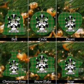 Balfour Irish Clan Tartan Christmas Ceramic Ornament with Coat of Arms