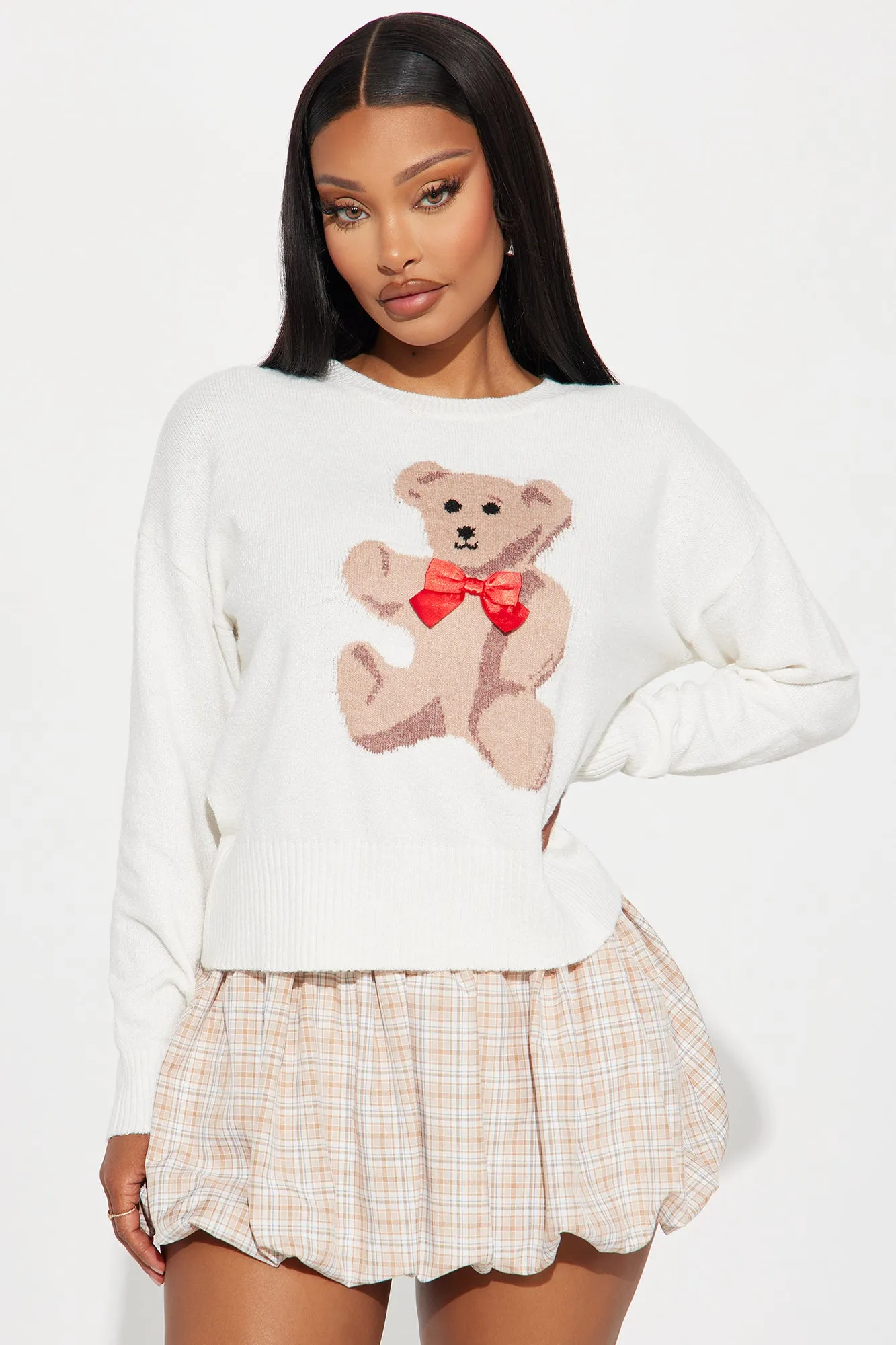 Beary Nice Sweater - Off  White/combo