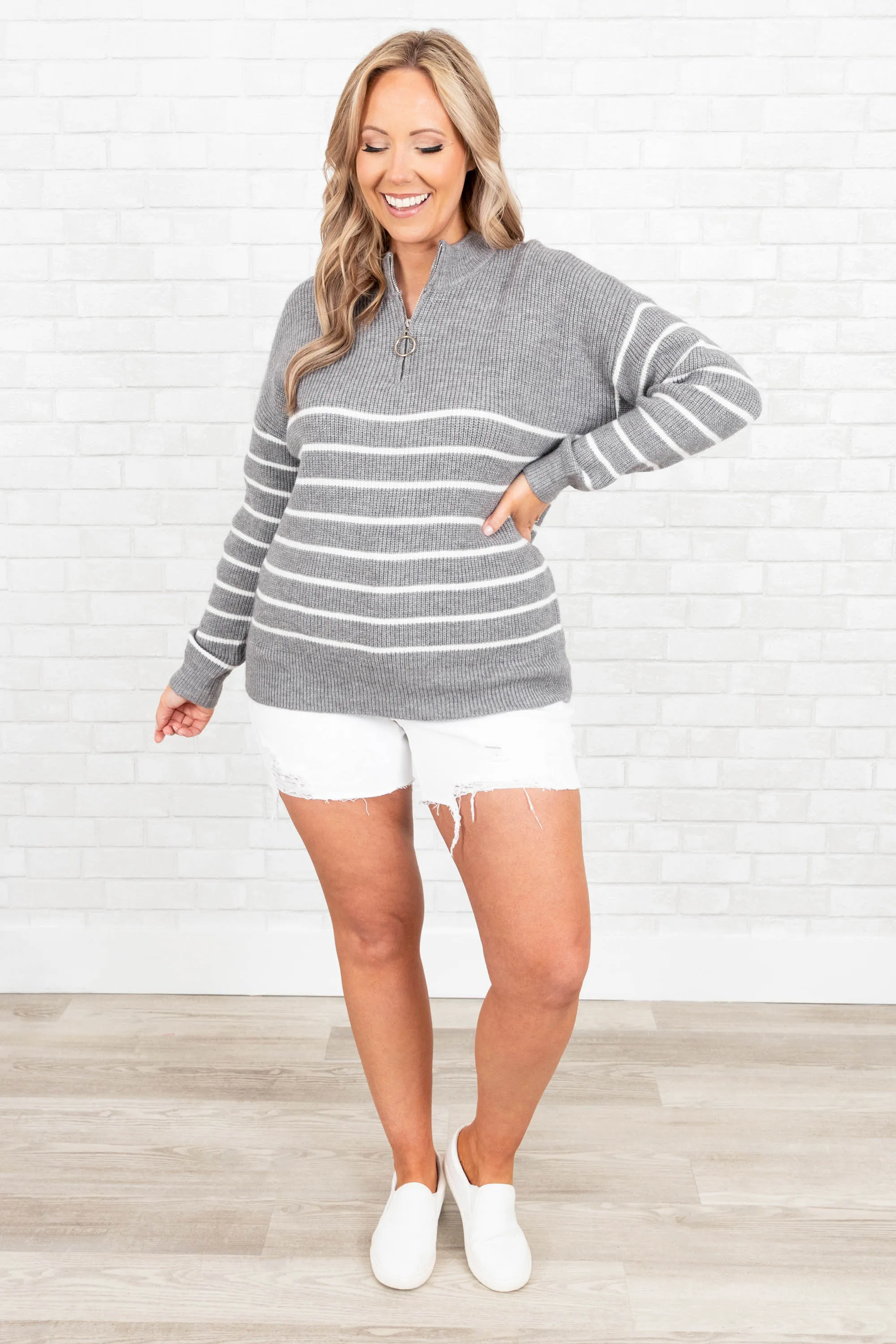 Begins With Love Top, Gray