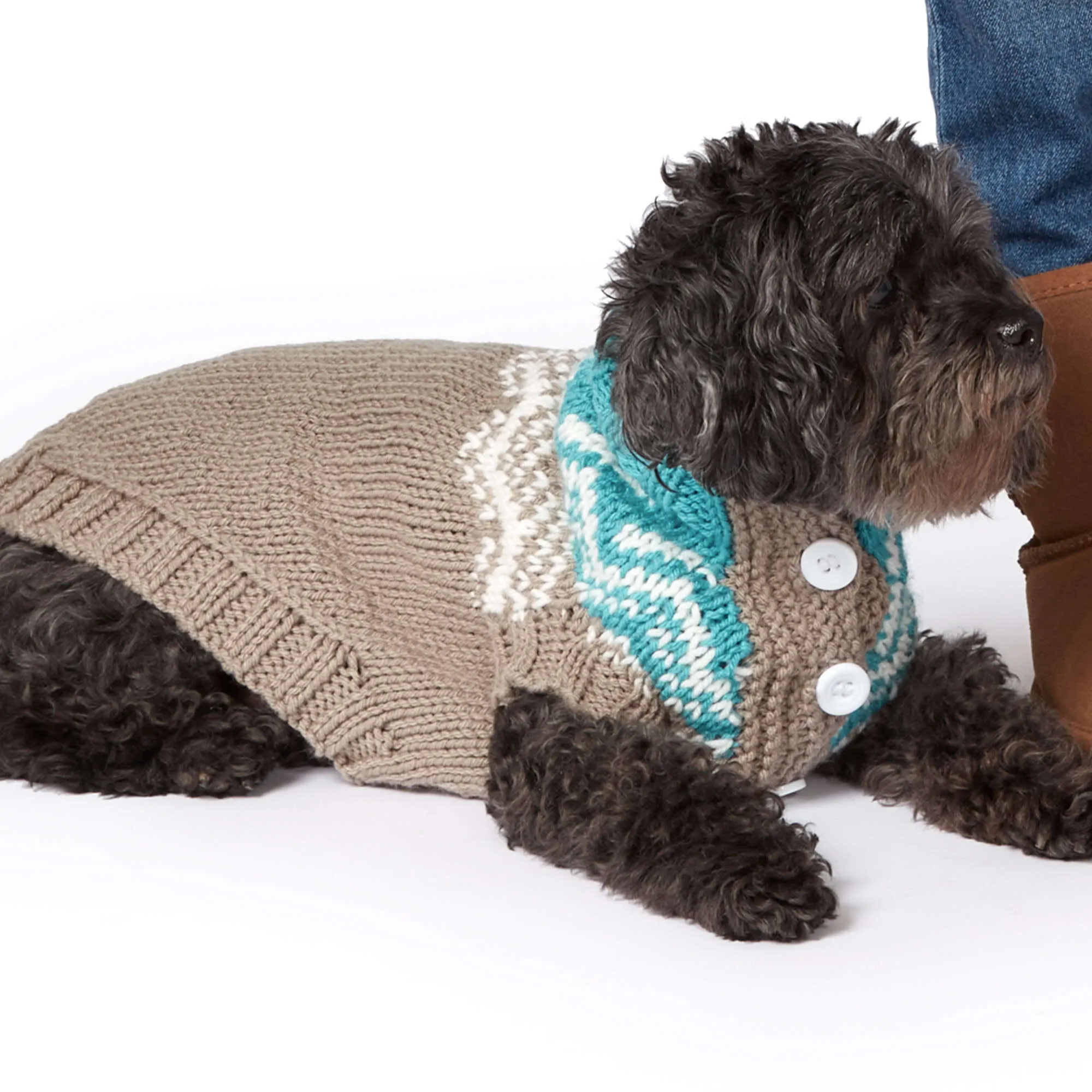 Bernat Fair Isle Knit Dog Coat