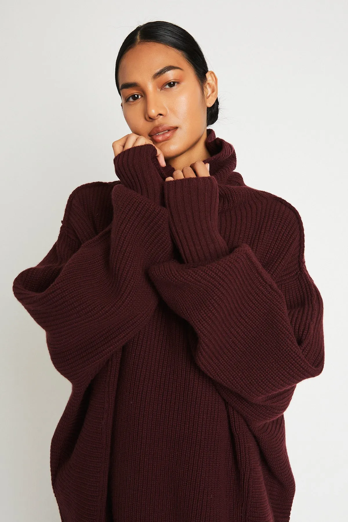   Beryll Clara Oversized Sweater | Burgundy