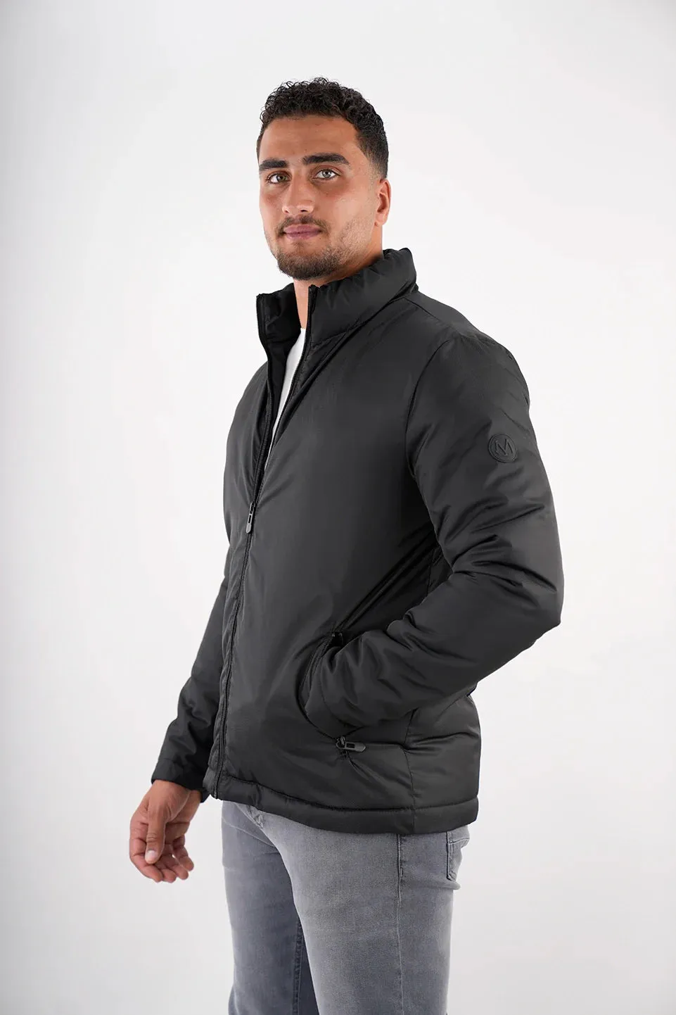 Black Basic Puffer Jacket