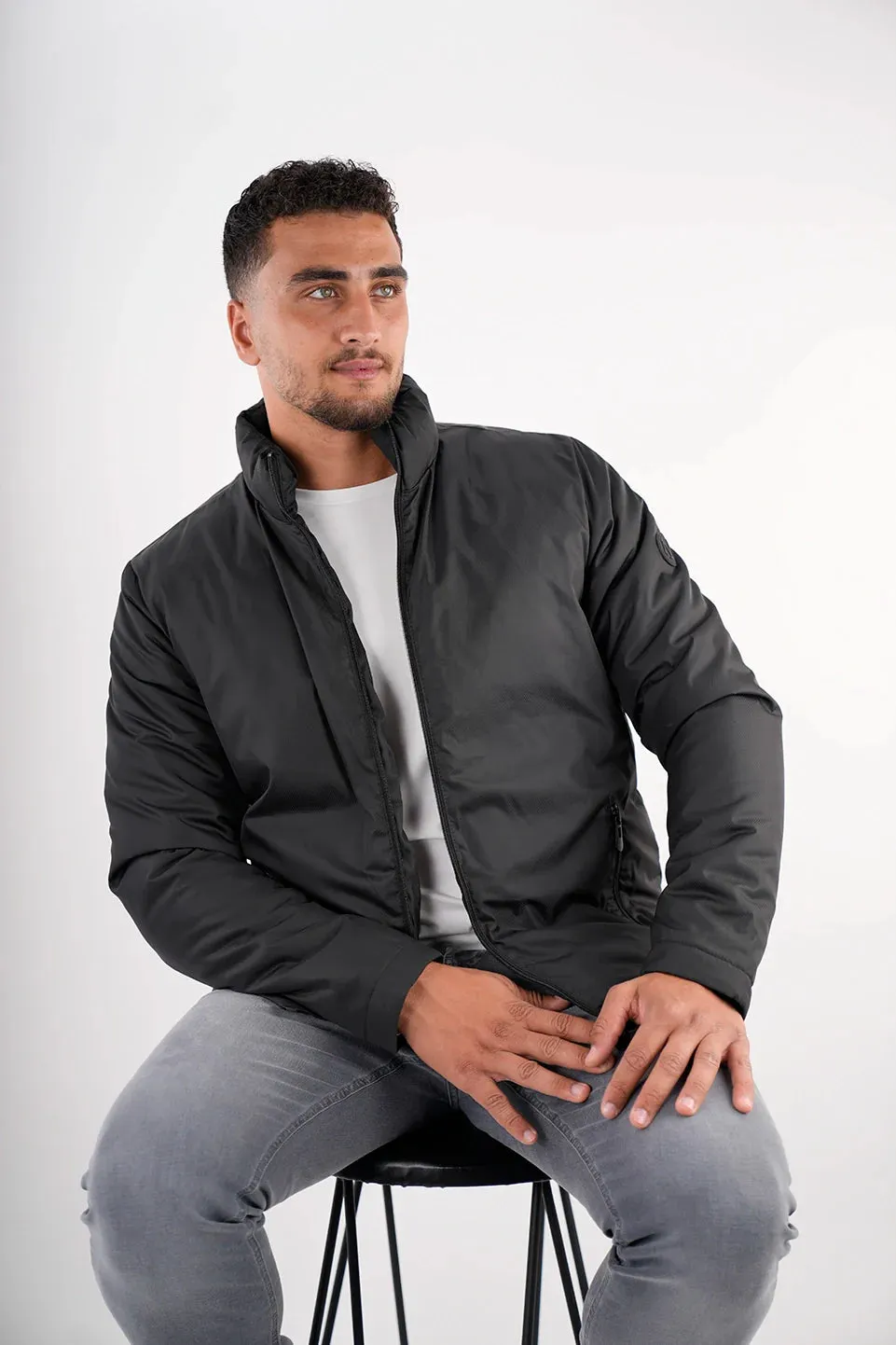 Black Basic Puffer Jacket