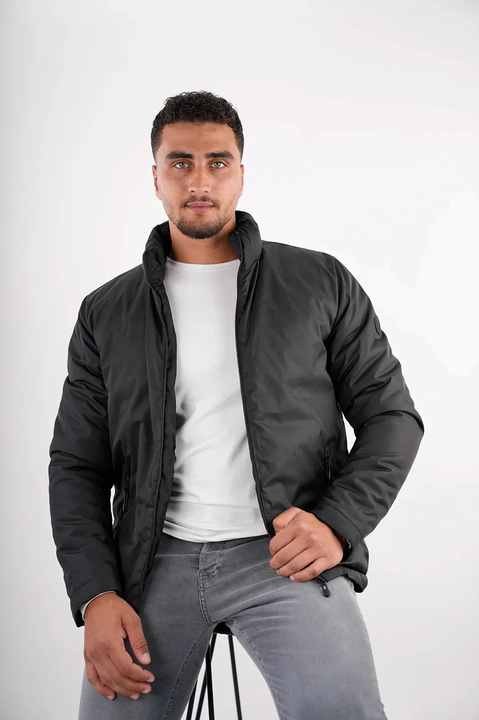 Black Basic Puffer Jacket