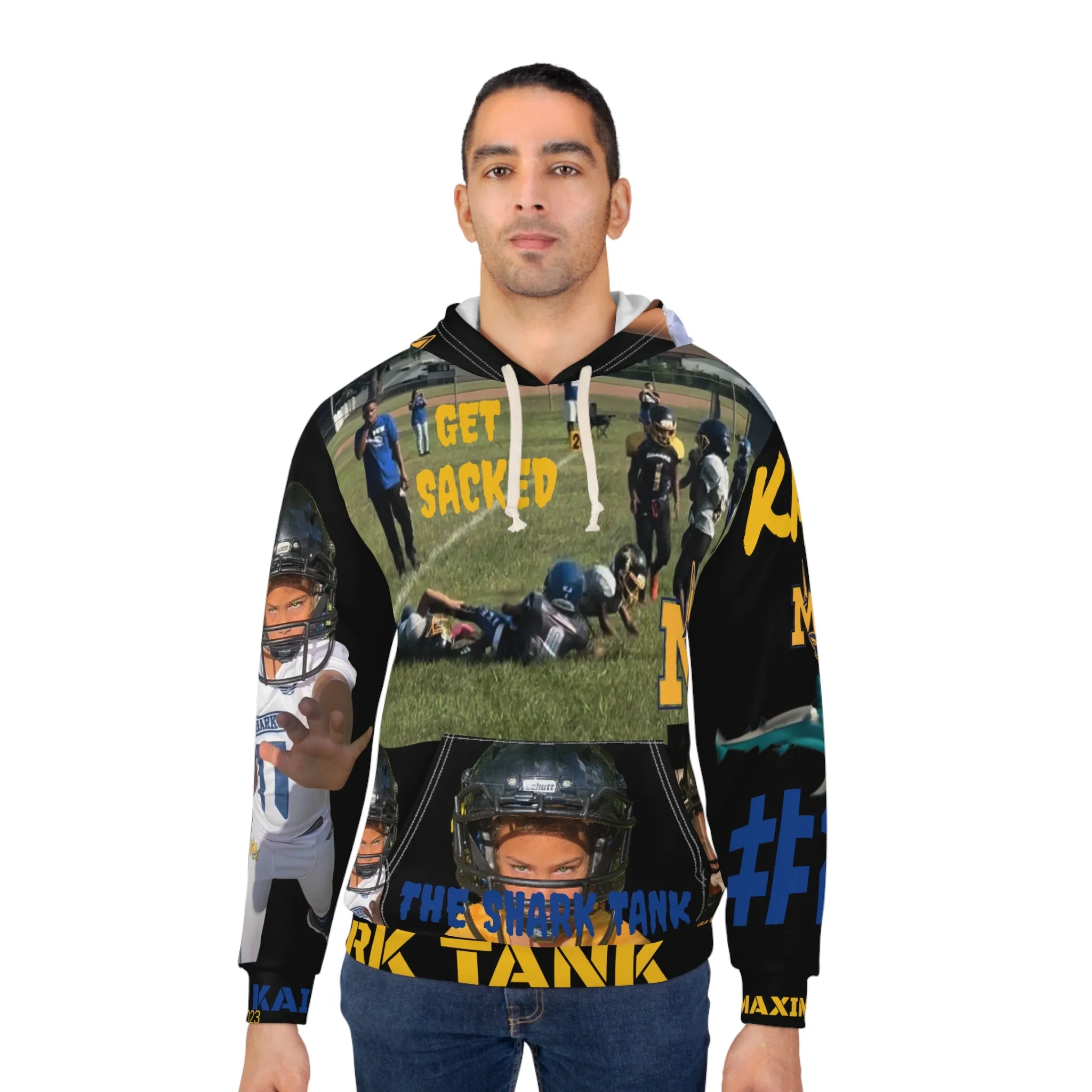 Black Kai The Shark Tank Unisex Pullover Hoodie (AOP)