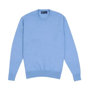 Blue Haze Tiree 4ply Crew Neck Cashmere Sweater