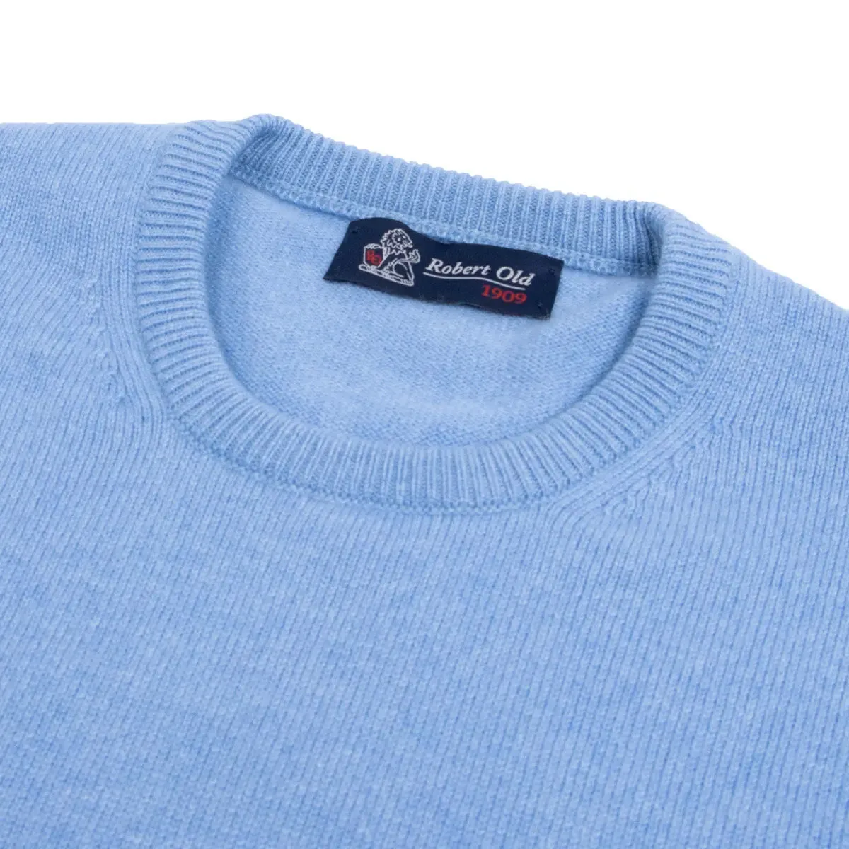 Blue Haze Tiree 4ply Crew Neck Cashmere Sweater