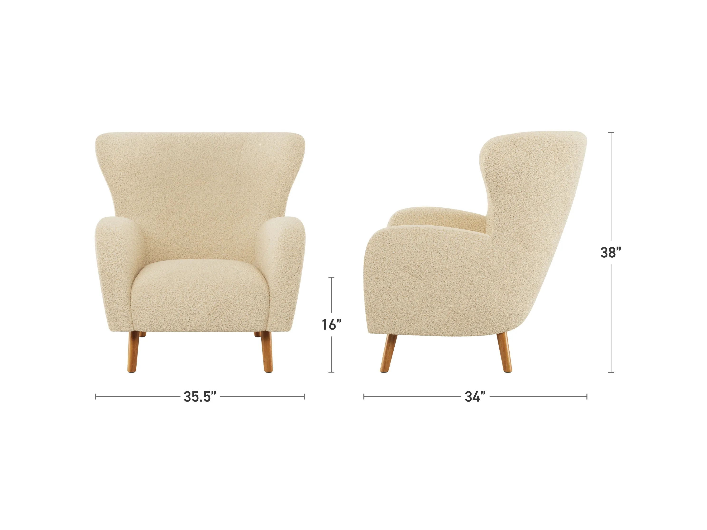 Boucle Wing Accent Chair