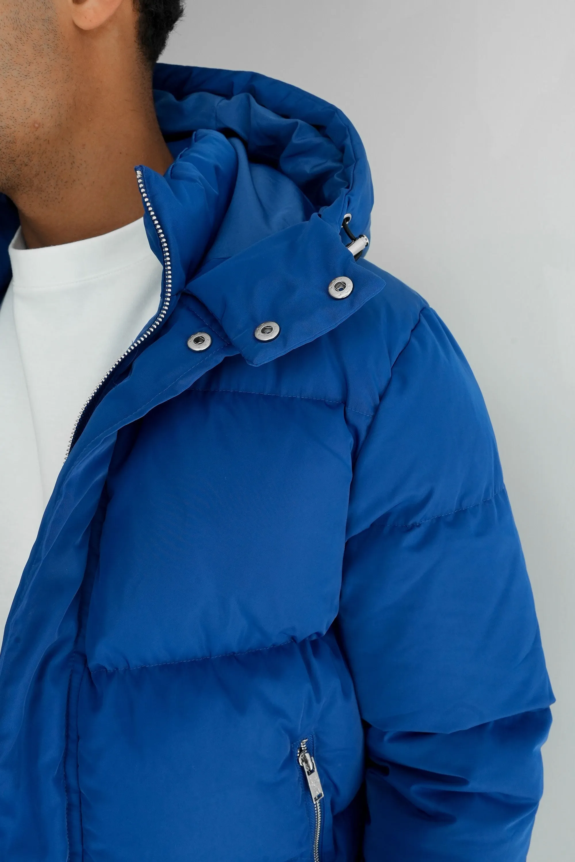 Boxy Down Insulated Puffer Jacket - Blue