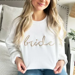 Bride Script Embroidered Gemma Crewneck Sweatshirt