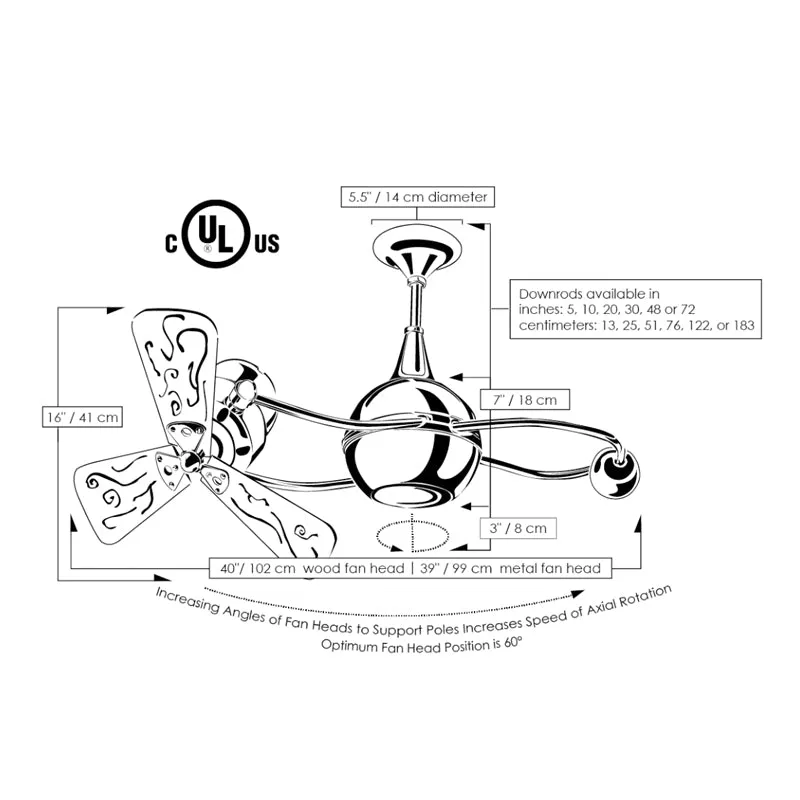 Brisa 2000 40" Ceiling Fan with Wood Blades