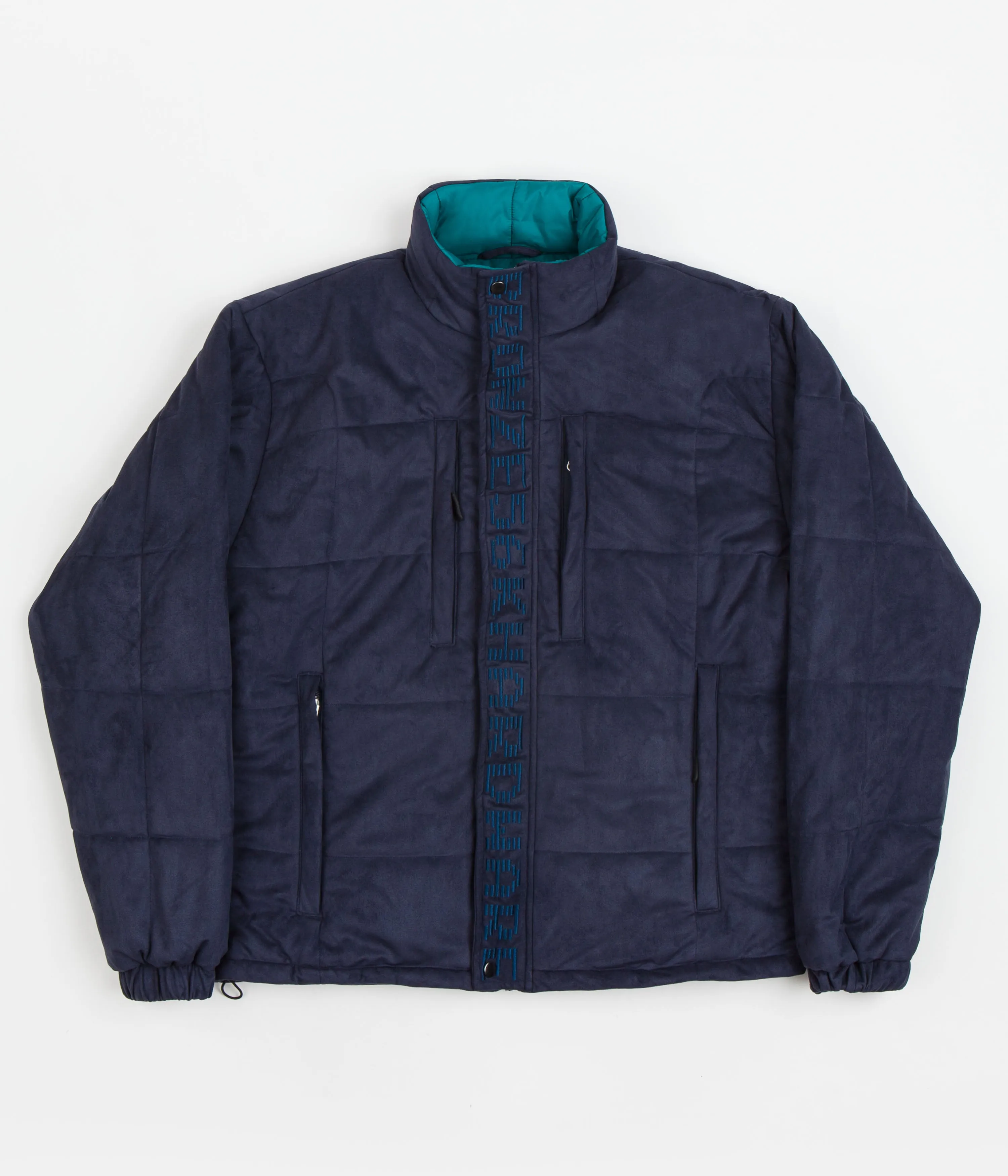 Bronze 56K Faux Suede Puffer Jacket  - Navy