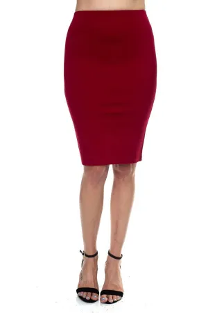 Burgundy Pencil Skirt