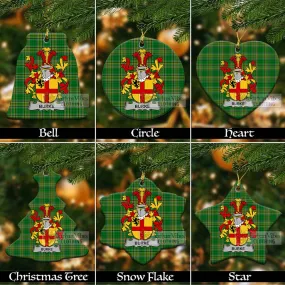 Burke Irish Clan Tartan Christmas Ceramic Ornament with Coat of Arms