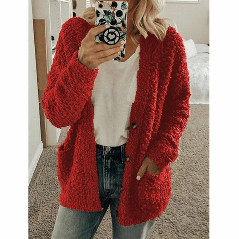 Casual sweater coat plus size top