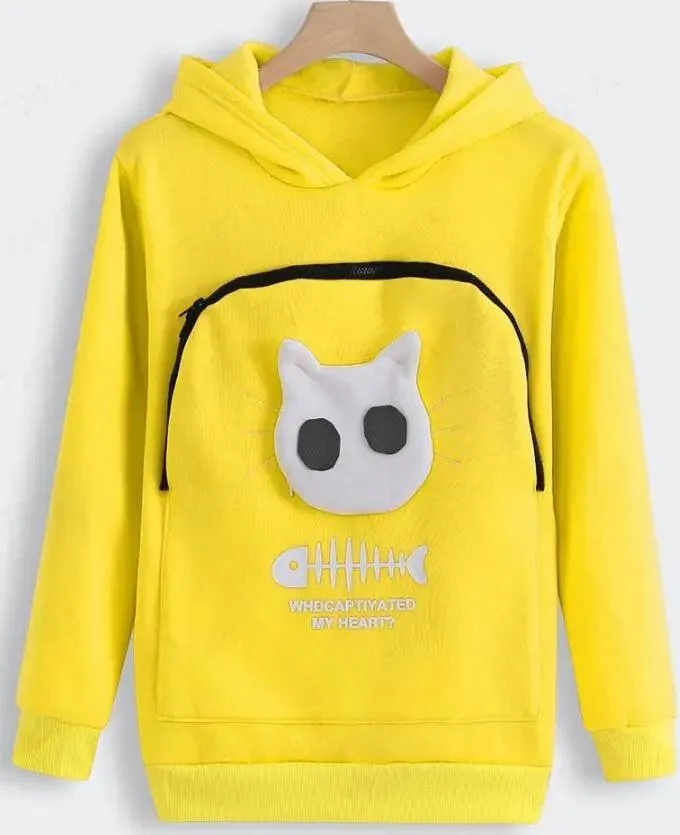 Cat Lover's Kangaroo Pouch Hoodie: Cozy Paw Pullover for Feline Fans