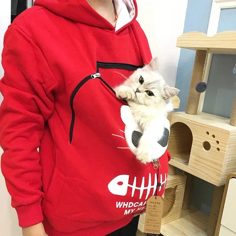 Cat Lover's Kangaroo Pouch Hoodie: Cozy Paw Pullover for Feline Fans