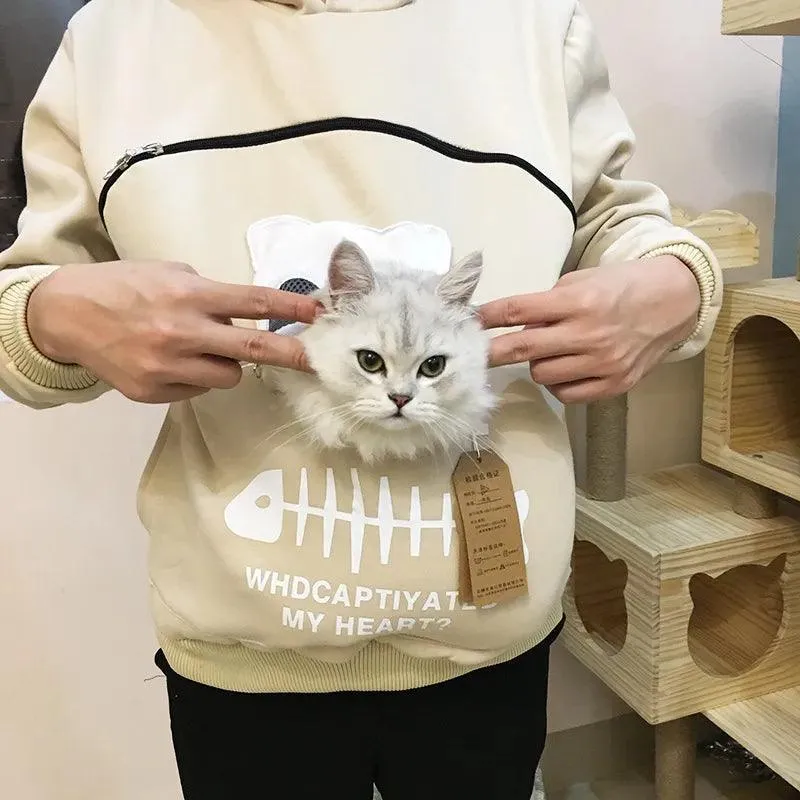 Cat Lover's Kangaroo Pouch Hoodie: Cozy Paw Pullover for Feline Fans