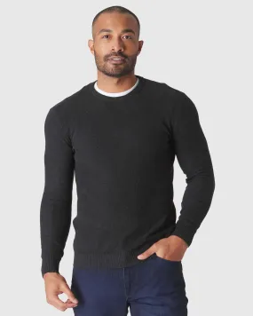 Charcoal Heather Gray Pique Crew Sweater