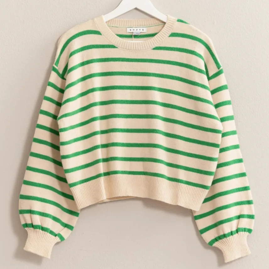 Charleston Striped Knit Pullover Sweater