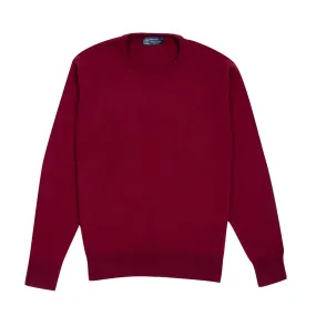 Claret Red Tiree 4ply Crew Neck Cashmere Sweater