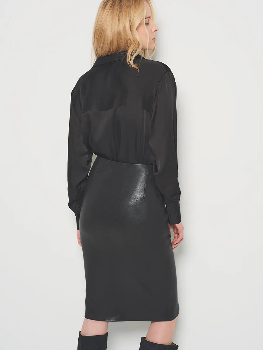 CLAUDE STRETCH LEATHER SKIRT