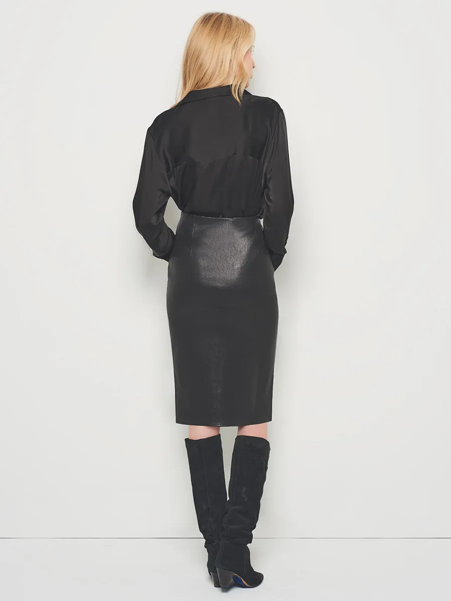 CLAUDE STRETCH LEATHER SKIRT