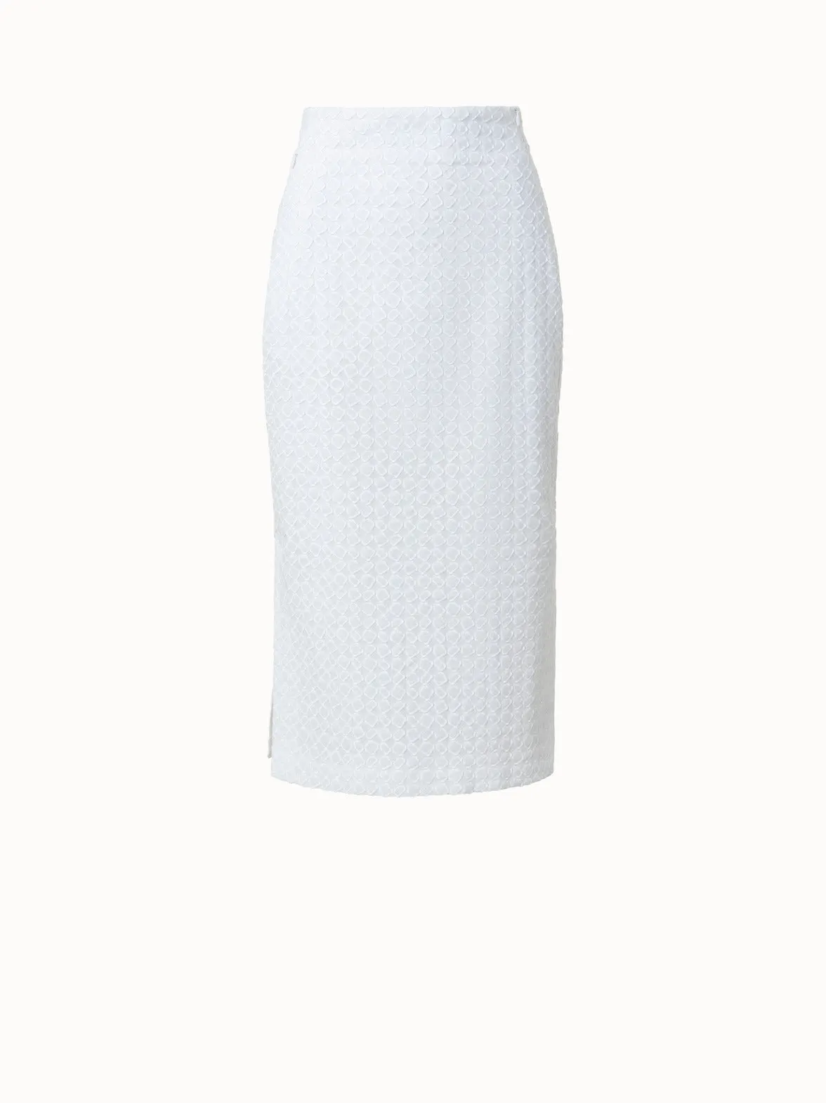 Cotton Poplin Pencil Skirt with 3D Application