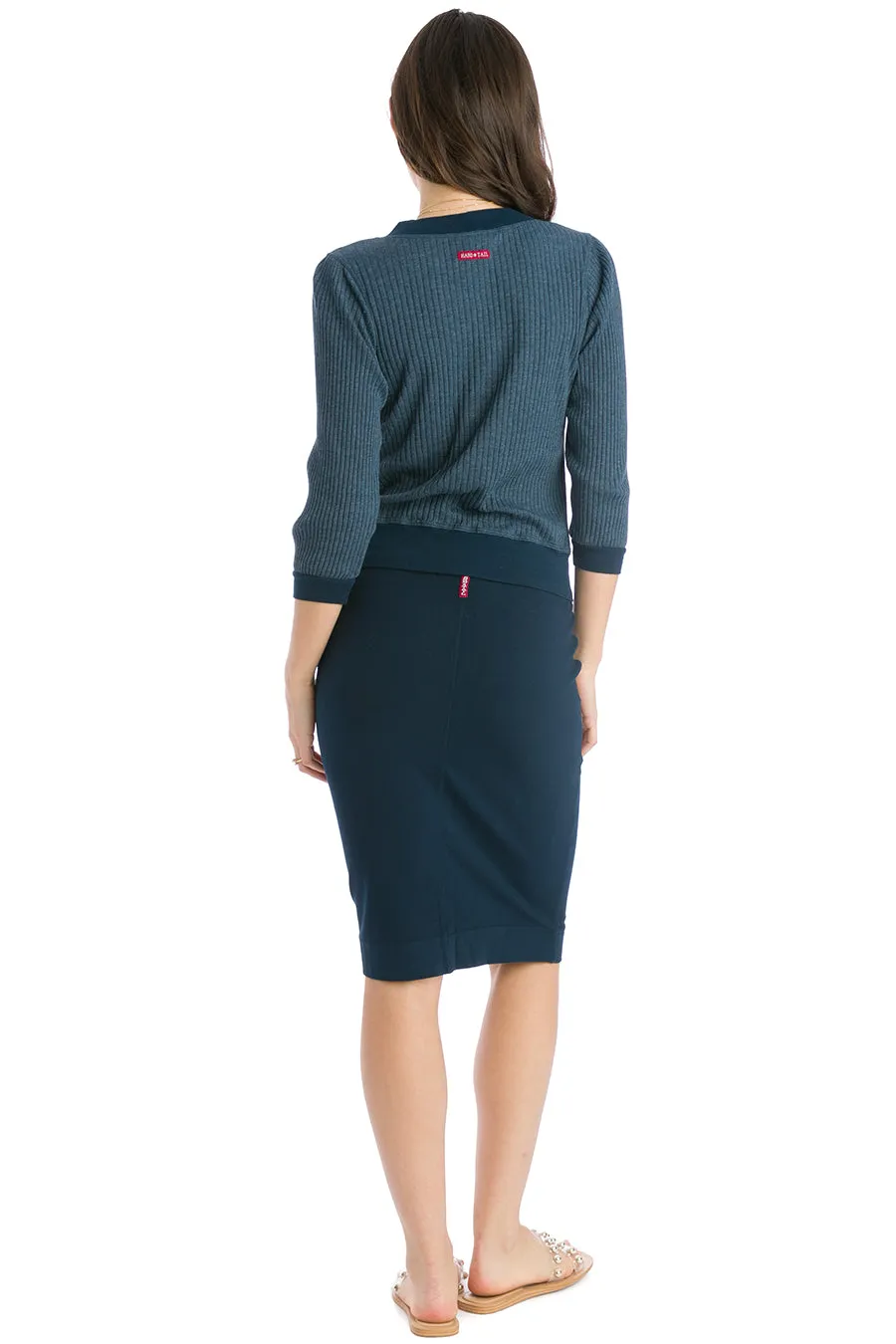 Cotton Side Seam Pencil Skirt