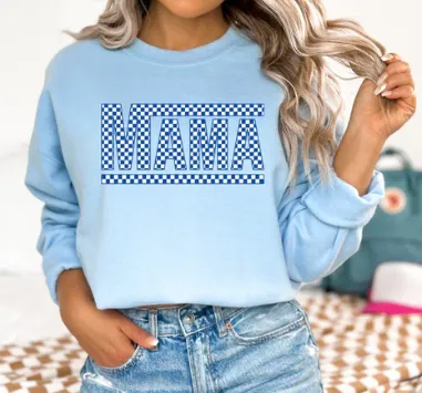 CUSTOM: Checkered Mama Pullover