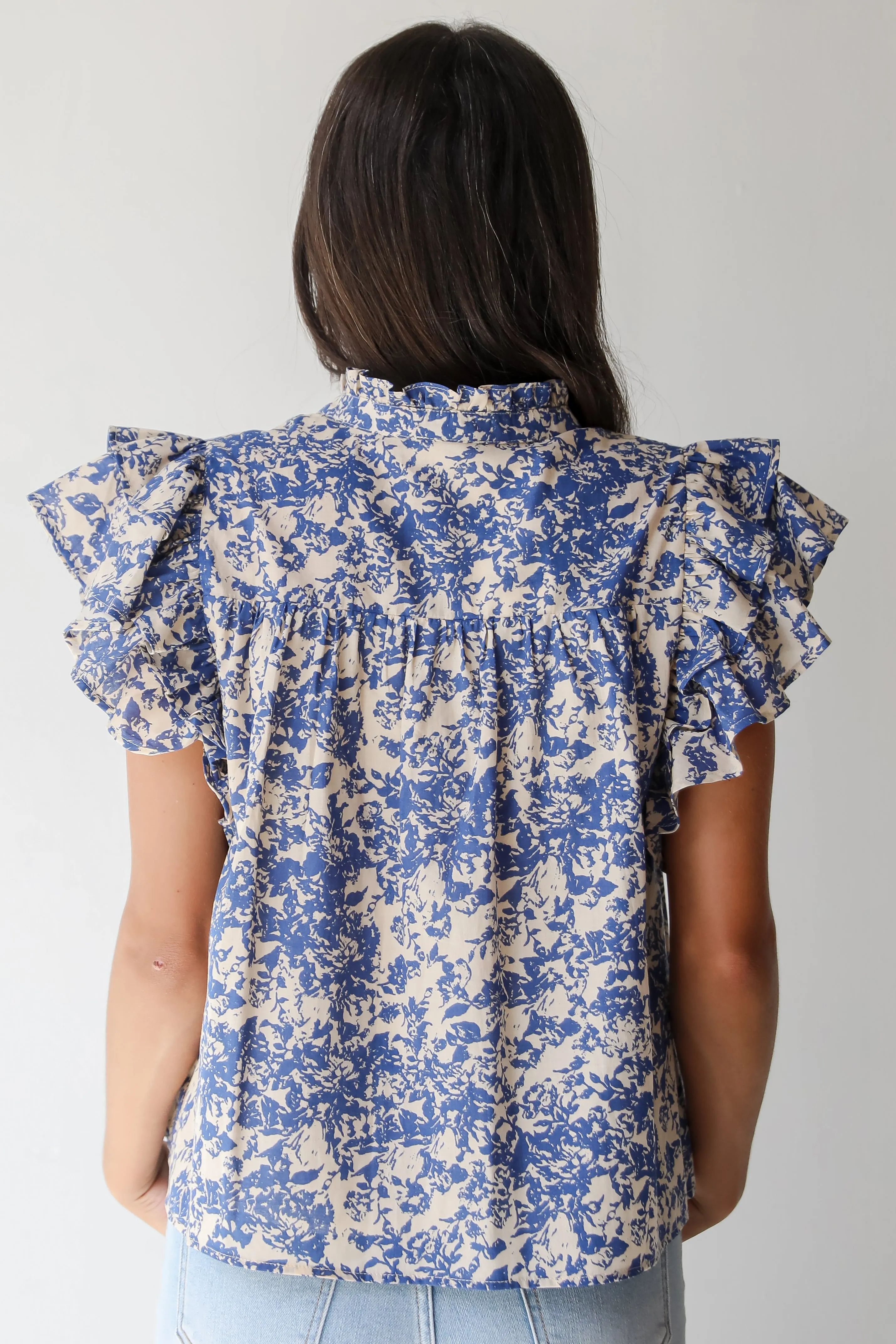 Dainty Ideal Blue Floral Blouse